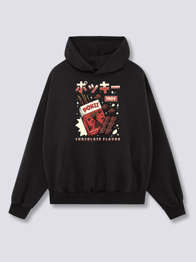 Front Print - Chocolate Pokii Hoodie Hover Image