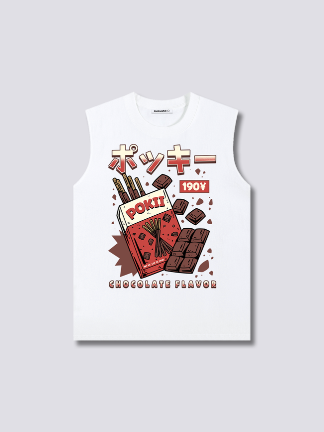Front Print - Chocolate Pokii Tank Top Main Image