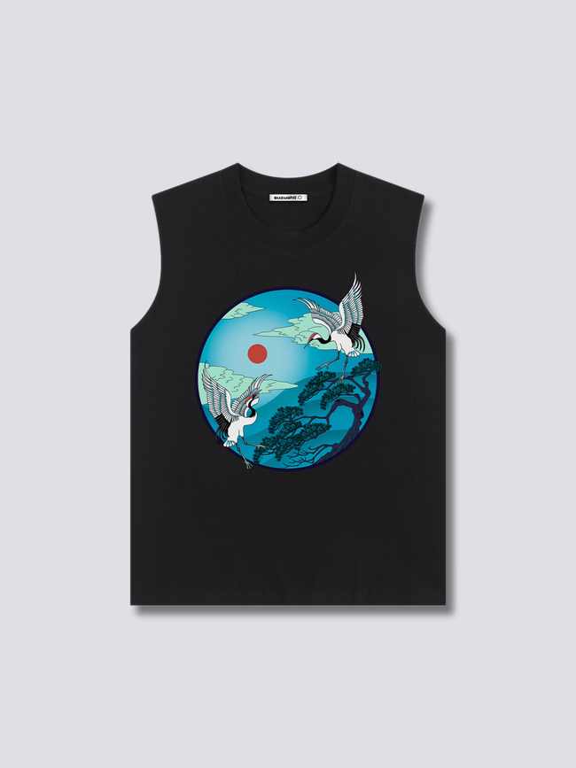 Front Print - Flying Cranes Tank Top Main Image