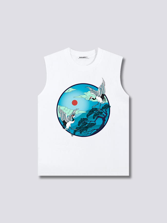 Front Print - Flying Cranes Tank Top Hover Image