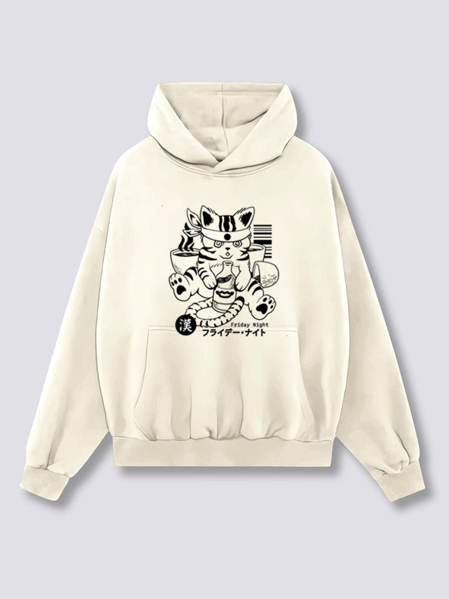 Front Print - Boozy Cat Hoodie Main Image