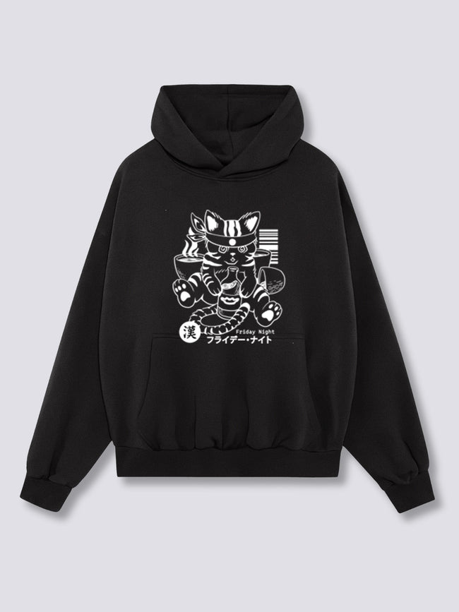 Front Print - Boozy Cat Hoodie Hover Image
