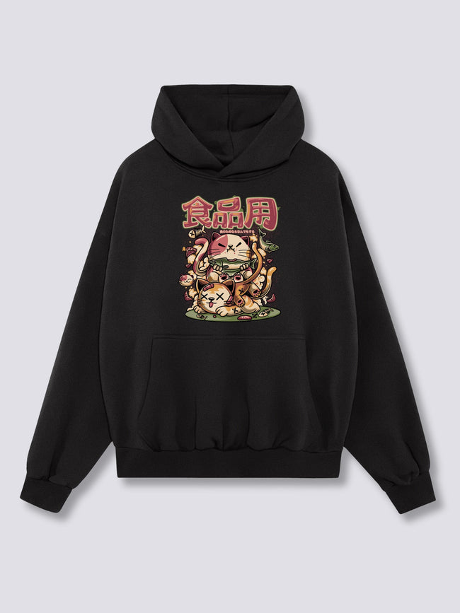 Front Print - Hungry Neko Hoodie Hover Image