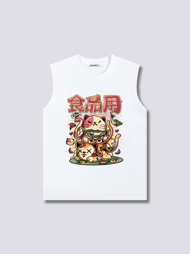 Front Print - Hungry Neko Tank Top Main Image