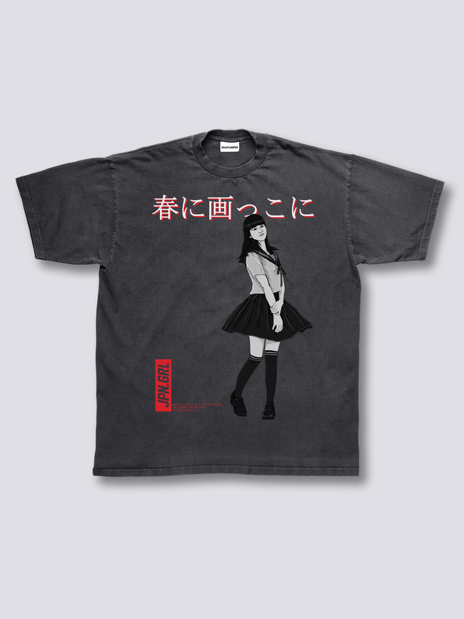 Front Print - Jpn Girl Vintage T-Shirt Hover Image