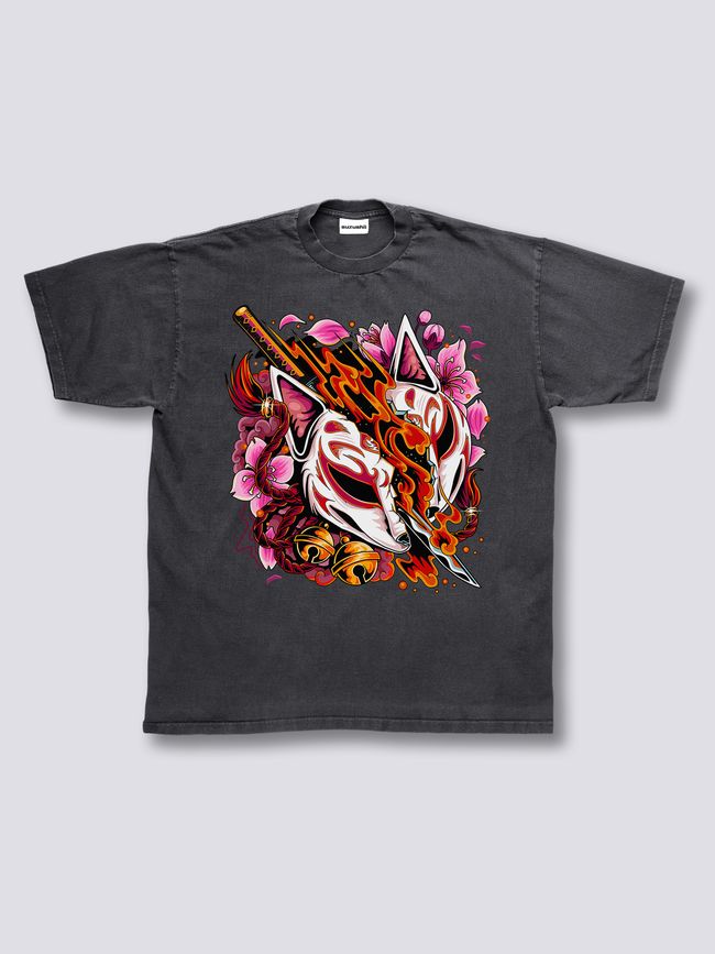 Front Print - Kitsune Slayer Vintage T-Shirt Hover Image