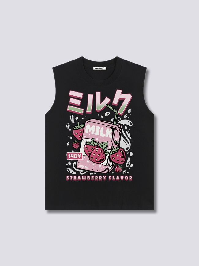 Front Print - Strawberry Milk Tank Top Main Image