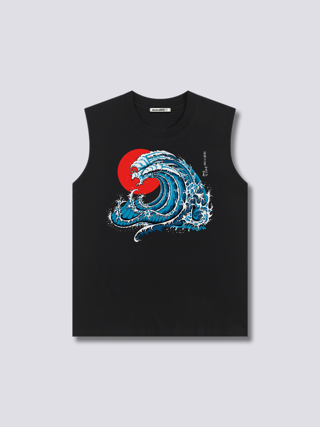 Front Print - Wavy Phoenix Tank Top Hover Image