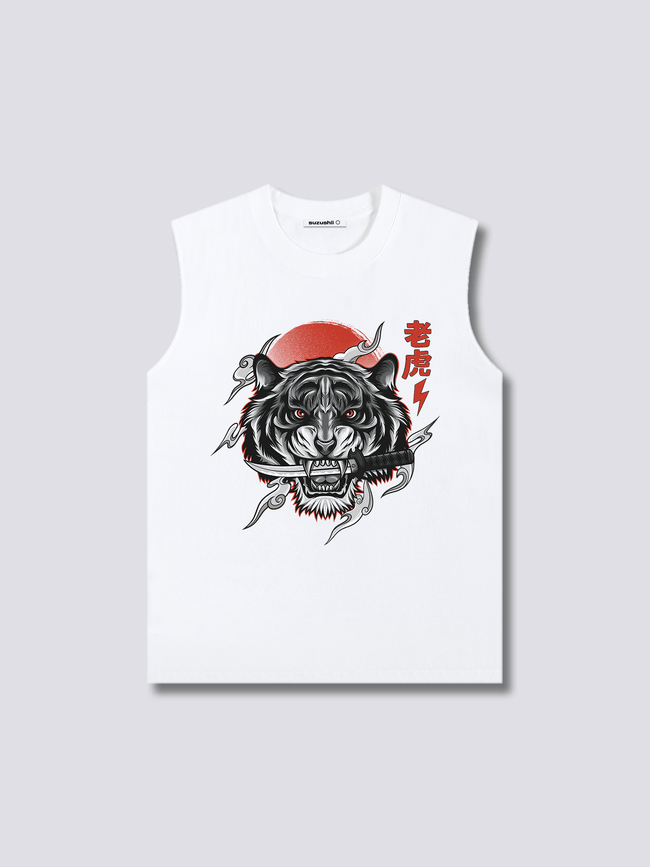 Front Print - White Tiger Tank Top Hover Image