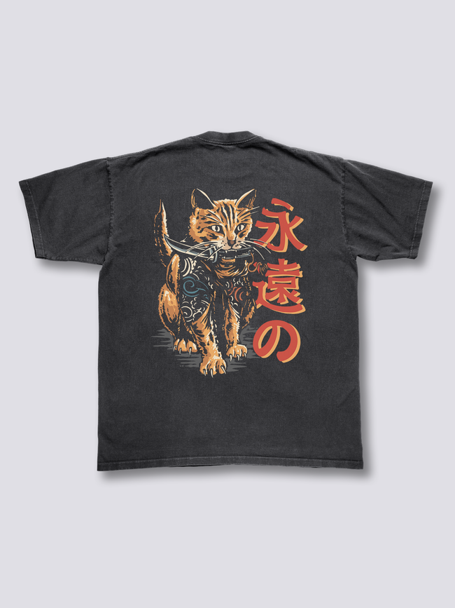 Yakuza Cat Vintage T-Shirt Hover Image